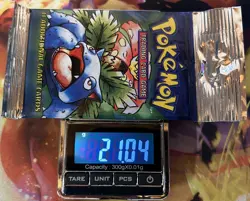 BASE SET (Venusaur Art) SEALED HANGER/LONG CRIMP Booster Pack WOTC Pokemon Cards - Image 2