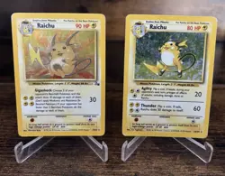 Pokemon Base Set & Fossil - Raichu 14/102 & Raichu 14/62 Holo - MP - Image 1