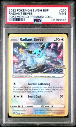 PSA 9 Pokemon TCG 2022 Pokemon Black Star Promo #230 Radiant Eevee MINT - Image 1