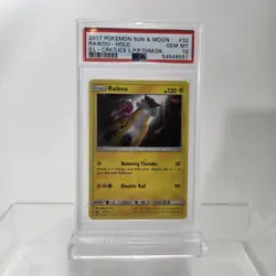 PSA 10 2017 SHINNING LEGENDS LETS PLAY PIKACHU RAIKOU CRACKED ICE HOLO #32 POP84 - Image 1