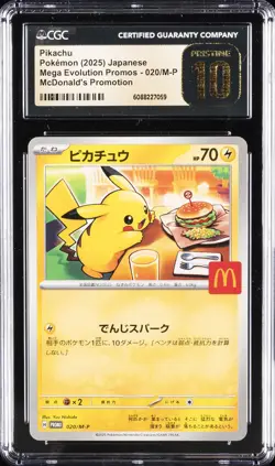 2025 POKEMON JPN MEGA EVOLUTION MCDONALD'S PROMO PIKACHU CGC 10 PRISTINE - Image 1