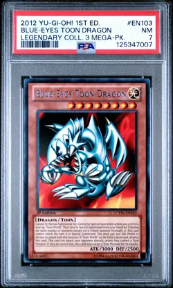 2012 YU-GI-OH! LEGEND COLLECTION MEGA-PACK 1ST ED BLUE-EYES TOON DRAGON PSA 7 - Image 1