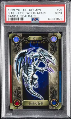 1999 YU-GI-OH! JPN BANDAI SEALDASS #01 BLUE-EYES WHITE DRAGON PSA 9 - Image 1