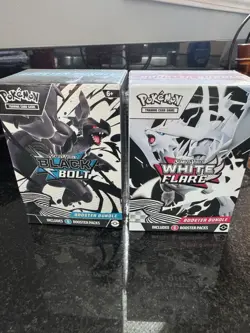 Pokemon TCG Trading Card Game Black Bolt White Flare Booster Bundle New Sealed - Image 1