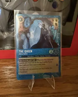 RARE PROMO The Queen Mirror Seeker Glimmer Foil Fabled Disney Lorcana Card - Image 1