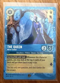 RARE PROMO The Queen Mirror Seeker Glimmer Foil Fabled Disney Lorcana Card - Image 3