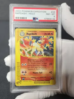 2002 Pokemon Expedition Rapidash Holo #26 PSA 8 Graded Pokemon eReader Card - Image 2