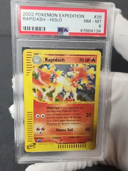 2002 Pokemon Expedition Rapidash Holo #26 PSA 8 Graded Pokemon eReader Card - Image 3