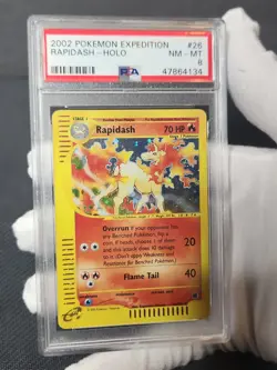 2002 Pokemon Expedition Rapidash Holo #26 PSA 8 Graded Pokemon eReader Card - Image 4