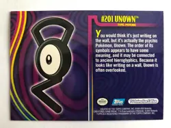 Unown # 201 Pokemon Card Topps TV Animation Edition - Image 2