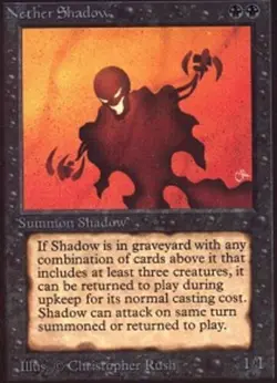 1x Nether Shadow Heavy Play, English 2nd Edition Unlimited MTG Magic - Image 1