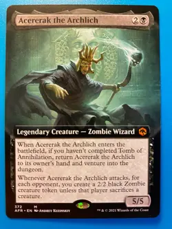 MTG 1x EXTENDED ART Acererak, the Archlich 372 Adventures in the Magic x1 NM - Image 1