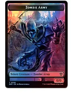 Zombie Army Token Zombie Warrior Token Foil MTG Aetherdrift NM English - Image 1
