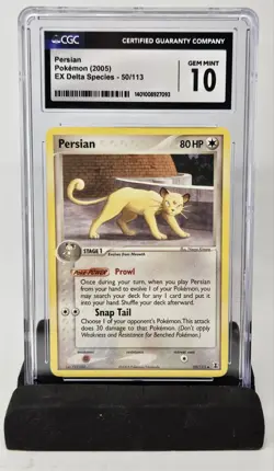 CGC GEM MINT 10 | Pokemon Persian #50/113 - (2005) EX Delta Species - Image 1