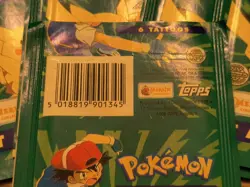 Lot Of 13 Packs Of 6 Pokemon Topps Merlin 1999 Tattoos Factory Sealed C Pics - Image 4