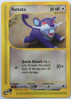 POKEMON RATTATA 128/165 EXPEDITION BASE SET COMMON NEAR MINT - Image 1
