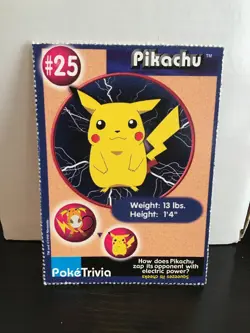 Pokemon Pikachu #25 PokeTrivia Mewtwo Strikes Back Promo - Image 1