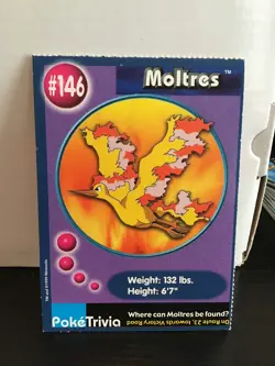 1999 Pokemon Burger King Poketrivia Promo #146 Moltres - Image 1