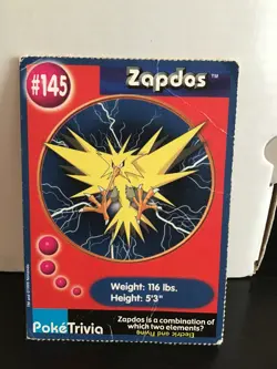 Zapdos #145 PokeTrivia Pokemon Mewtwo Strikes Back Promo - Image 1