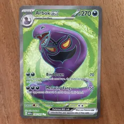 Pokemon TCG Arbok EX Full Art Ultra Rare Holo Card 185/165 Scarlet & Violet 151 - Image 1