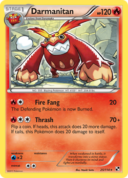 Darmanitan 25/114 Rare | Black & White | Pokemon Card - Image 1