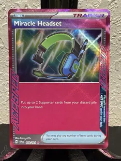 Pokemon TCG Miracle Headset Trainer Card 183/191 Surging Sparks Ace Spec - Image 1