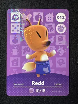 Redd #012 Animal Crossing Amiibo Card Series 1 Foil Authentic +Tracking# - Image 1