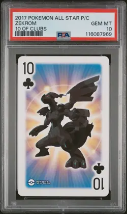 PSA 10 - Zekrom 10 of Clubs - Pokemon All Star Poker Playing Card 2017 POP 5! - Image 1