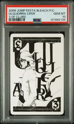 PSA 10 - Ulquiorra Cifer 3 of Clubs - Bleach Jump Festa 2006 Poker Playing Card - Image 1