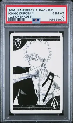 PSA 10 - Ichigo Kurosaki Ace of Spades Bleach Jump Festa 2006 Poker Playing Card - Image 1