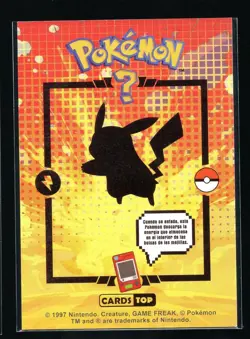 PIKACHU #025 Card Tops Pokedex Database - Pokemon *GOLD HOLO FOIL DESIGN* - Image 2