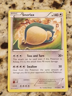 Snorlax 77/124 NM Rare XY Fates Collide Pokemon TCG Set Card 077 sleeping naps - Image 1