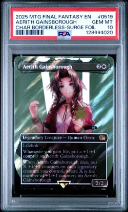 PSA 10 - Aerith Gainsborough 0519 Mythic Surge Foil Final Fantasy MTG Magic FF - Image 1