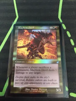 MTG Magic The Gathering Mayhem Devil Foil Retro Frame Rakdos Devil Commander - Image 1