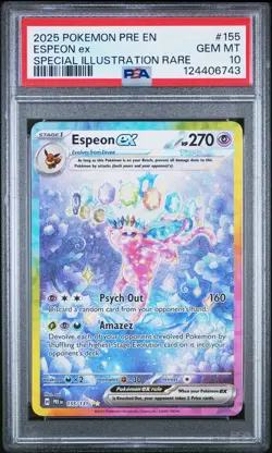 2025 POKEMON PRE EN-PRISMATIC EVOLUTIONS #155 ESPEON EX PSA 10 - Image 1