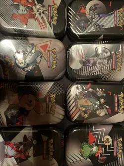 Pokemon Mini Tin Display Black Bolt and White Flare Sealed, 8 Tins - Image 1