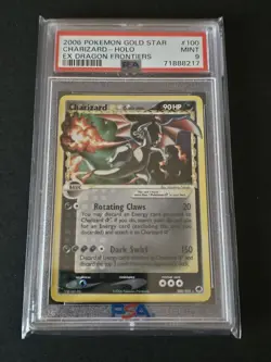 2006 Pokemon Gold Star #100 Charizard - Holo EX Dragon Frontiers PSA 9 MINT - Image 1