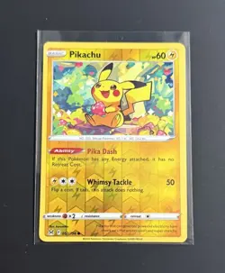 Pokemon TCG SWSH Lost Origin Pikachu 052/196 Reverse Holo Common NM! - Image 1
