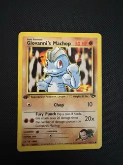 Pokemon TCG Giovanni's Machop Gym Challenge 72/132 First Edition Lightly Played - Image 1