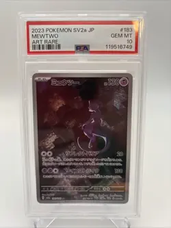 MEWTWO PSA 10 2023 POKEMON SCARLET & VIOLET JAPANESE #183/165 ART RARE 7166 - Image 1