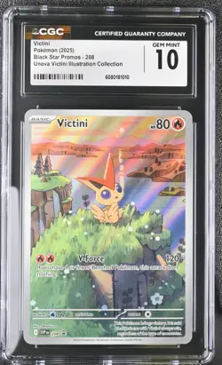 CGC 10 Victini 208 SVP Black Star Promo Full Art Pokemon Scarlet Violet Gem Mint - Image 1