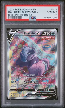 PSA 10 - Galarian Slowking V 179/198 Alternate Art Chilling Reign Pokemon Komiya - Image 1