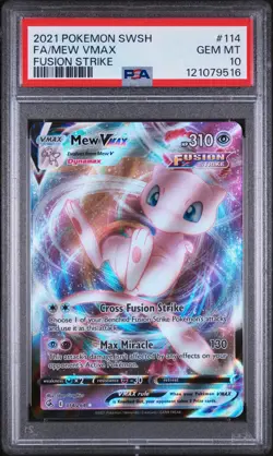 PSA 10 - Mew VMAX 114/264 Ultra Rare - Fusion Strike Pokemon Sword & Shield - Image 1