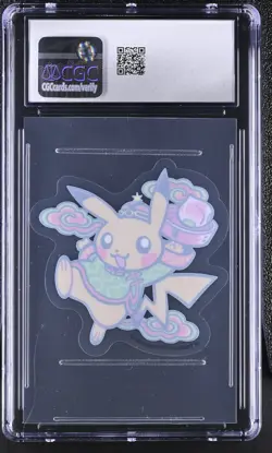CGC 10 - Pikachu Serving Meal - Pokemon Center Japan Cafe Sticker 2023 Gem Mint - Image 2
