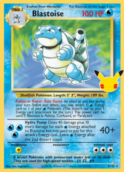 Blastoise 2/102 Holo Rare - Celebrations Classic Collection - Pokemon TCG - NM - Image 3