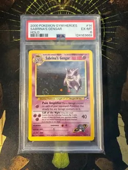 Pokemon Sabrina's Gengar 14/132 Gym Heroes Vintage Holo PSA 6 - Image 1