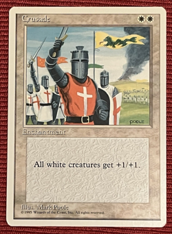 MTG Crusade Revised Edition Regular Rare - BANNED card Light Play - Image 1
