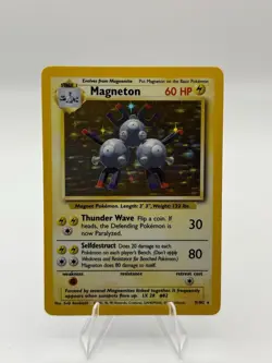 Pokemon TCG Magneton Base Set Holo Unlimited Rare Card 9/102 LP Condition - Image 2