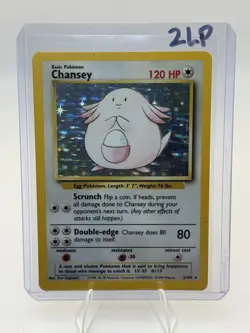 Pokemon TCG Chansey Base Set Holo Unlimited Rare Card 3/102 LP Condition - Image 1