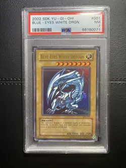 2002 Blue-Eyes White Dragon SDK-001 Unlimited Card PSA 7 - Image 1